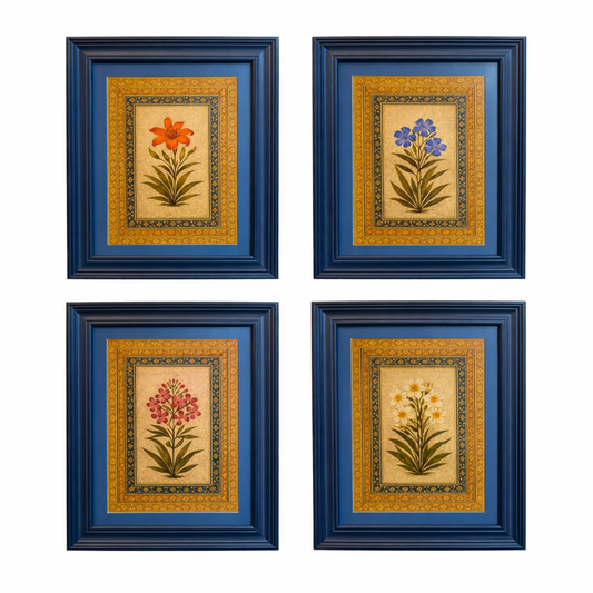 A Quartet of miniature Botanical Art