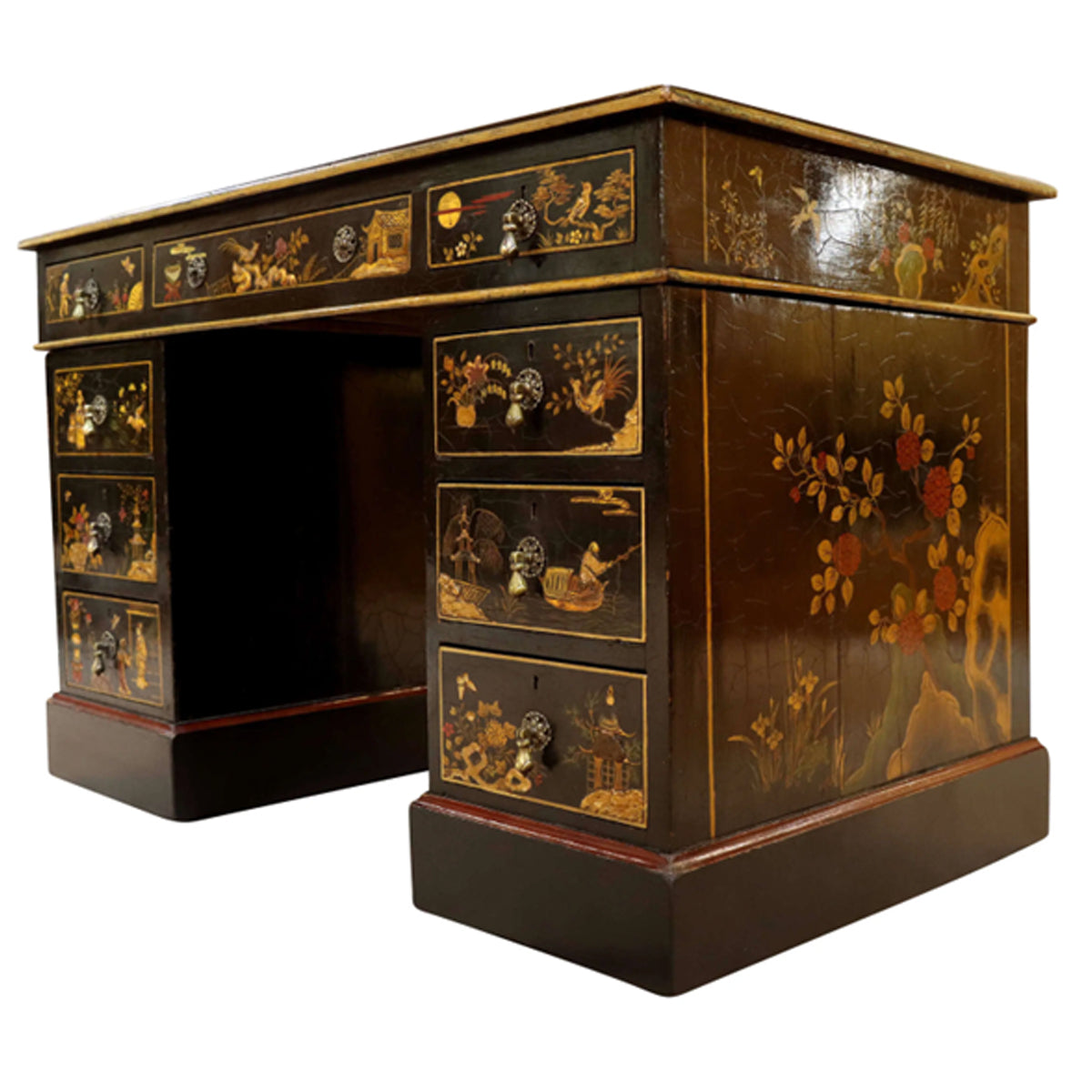 Chinoiserie Twin Pedestal Desk C1880