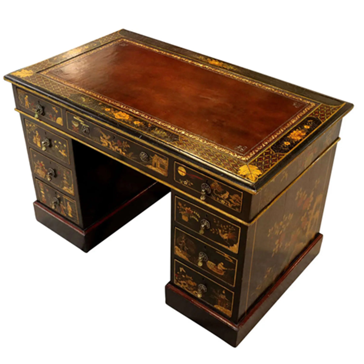 Chinoiserie Twin Pedestal Desk C1880