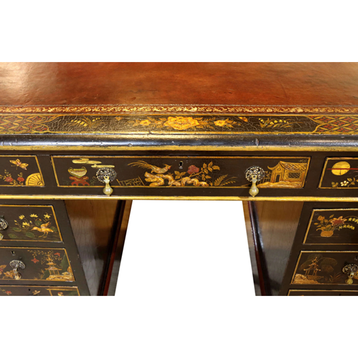 Chinoiserie Twin Pedestal Desk C1880