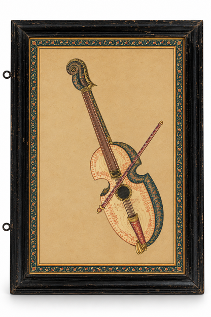 Set of Four Musical Instrument Paintings