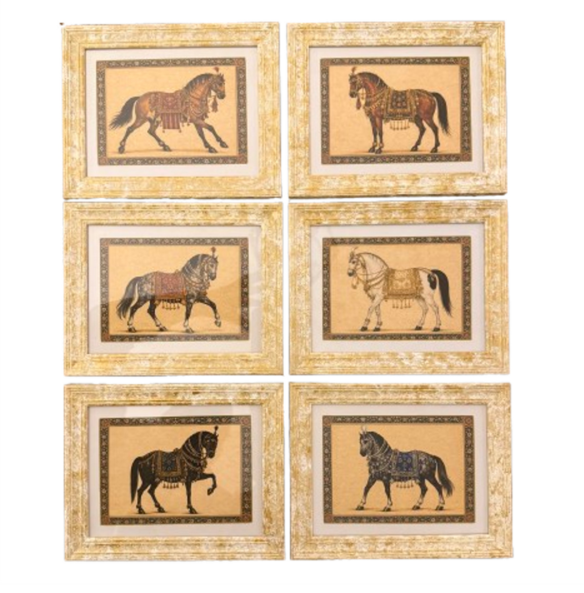 A Set of Six Framed Horse Prints