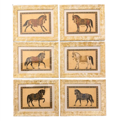 A Set of Six Framed Horse Prints