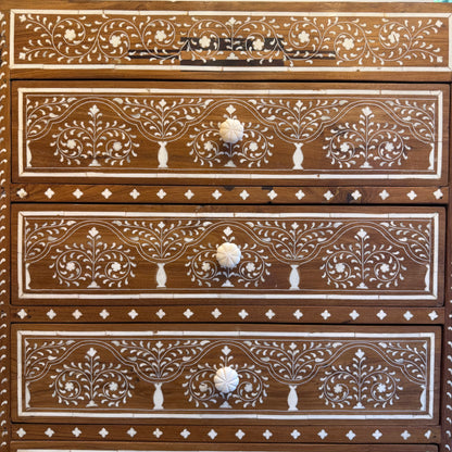 Bone Inlay Tall Chest of Drawers