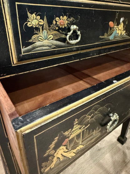 Antique Hand-Painted Chinoiserie Writing Bureau