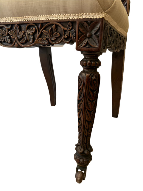 Antique Anglo-Indian Carved Chair – 19th Century Masterpiece