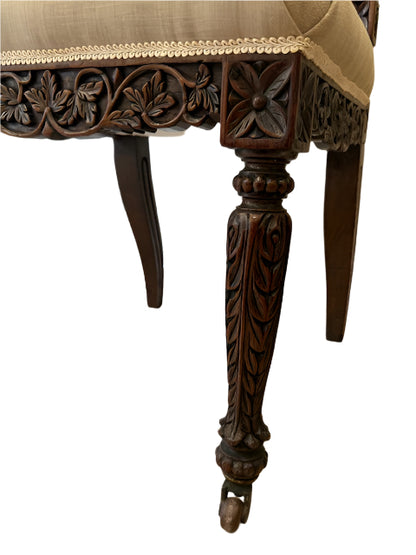 Antique Anglo-Indian Carved Chair – 19th Century Masterpiece