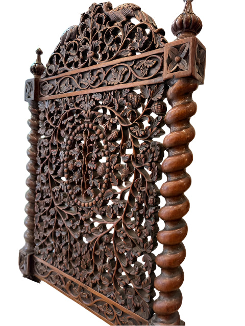 Antique Anglo-Indian Carved Chair – 19th Century Masterpiece