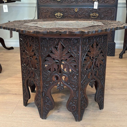 Heavily Carved Anglo-Indian Folding Coffee table