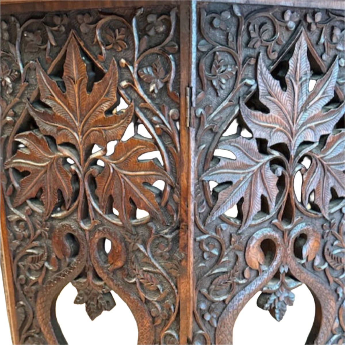 Heavily Carved Anglo-Indian Folding Coffee table