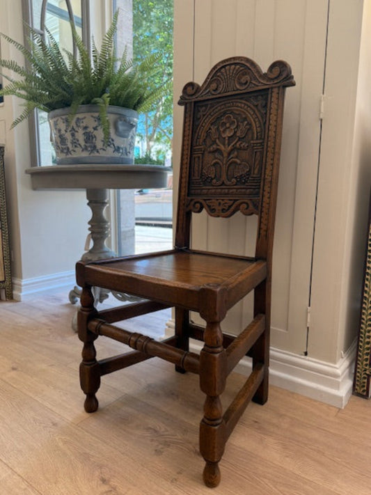Antique Carved Oak Side Chair