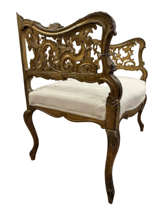 Gilded Carved Occasional Chair