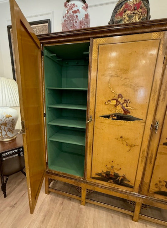 Antique Chinoiserie Three-Door Cabinet