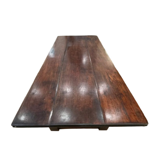 Solid Teak Refectory Table With Cannon Barrel Legs