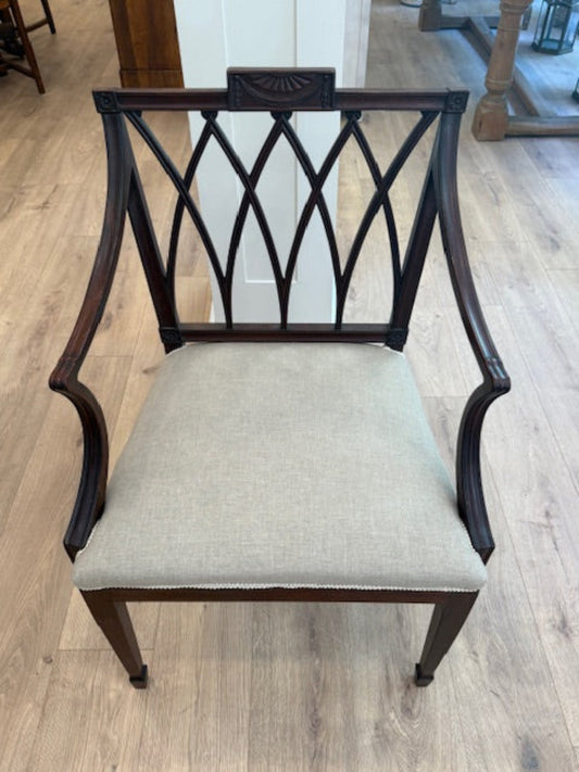 Edwardian Mahogany Lattice Back Chair