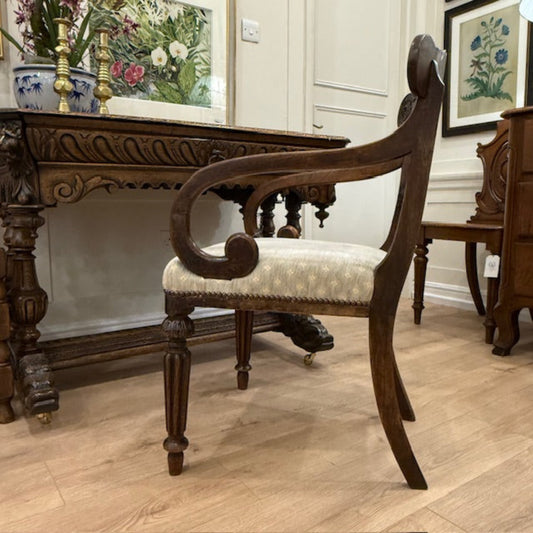 William VI Mahogany Open Armchair