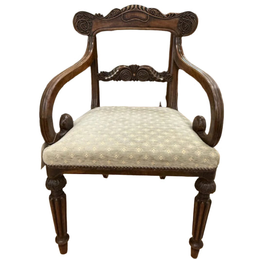 William VI Mahogany Open Armchair