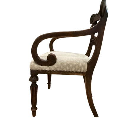 William VI Mahogany Open Armchair