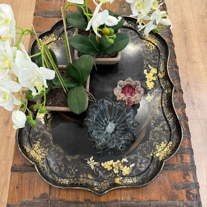 Hand-Painted Lacquered Papier-Mâché Tray