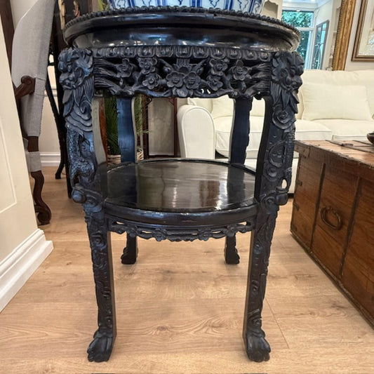 Antique Chinese Carved Ebony Table