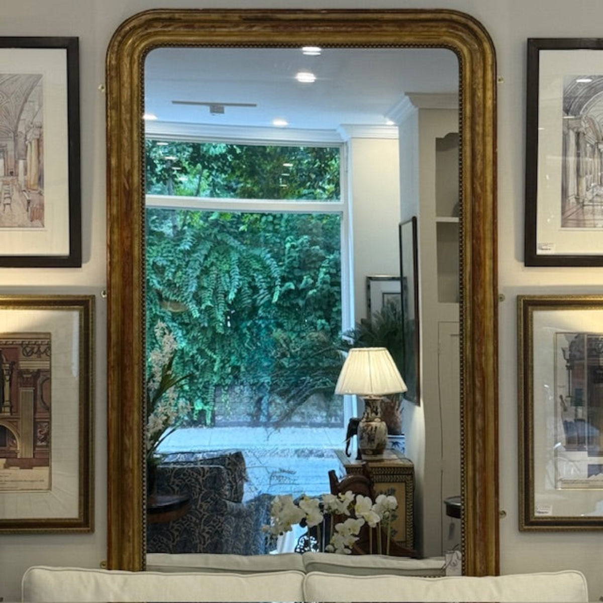 Antique French Gilded Mirror With Original Patina – 19th Century
