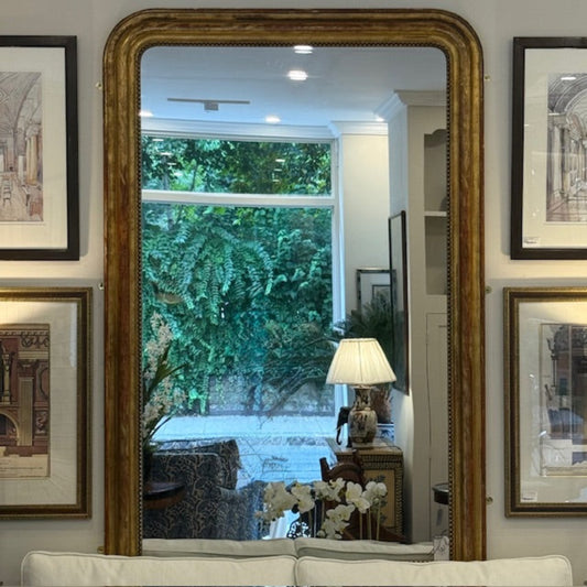 Antique French Gilded Mirror With Original Patina – 19th Century