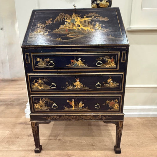 Antique Hand-Painted Chinoiserie Writing Bureau