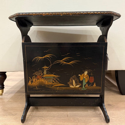 Mid-Century Chinoiserie Lacquered Magazine Rack