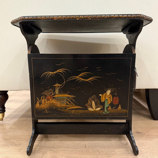 Mid-Century Chinoiserie Lacquered Magazine Rack