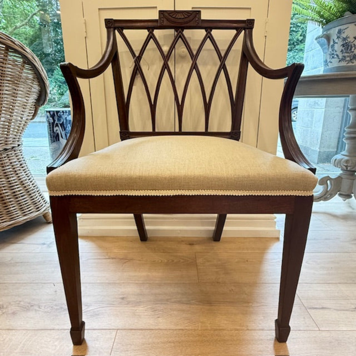 Edwardian Mahogany Lattice Back Chair
