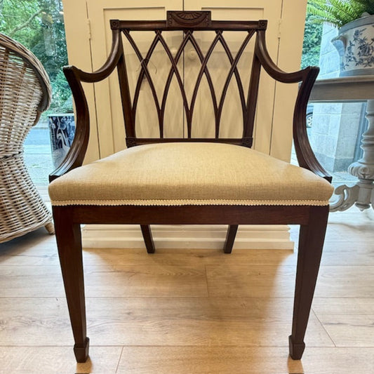 Edwardian Mahogany Lattice Back Chair