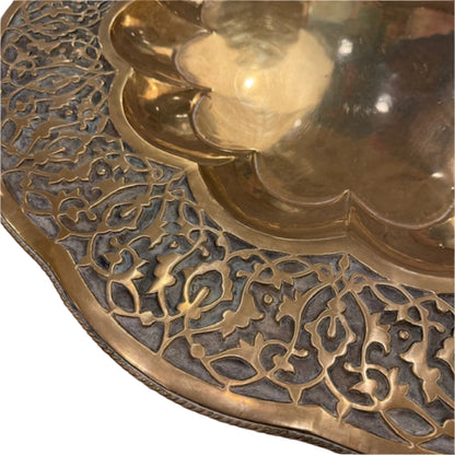 Original Decorative Brass Tray Top Folding Table