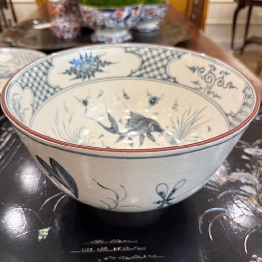 Deep Hand Painted Fish Bowl
