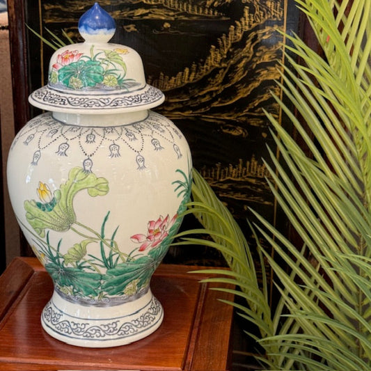 Waterlily Temple Jar
