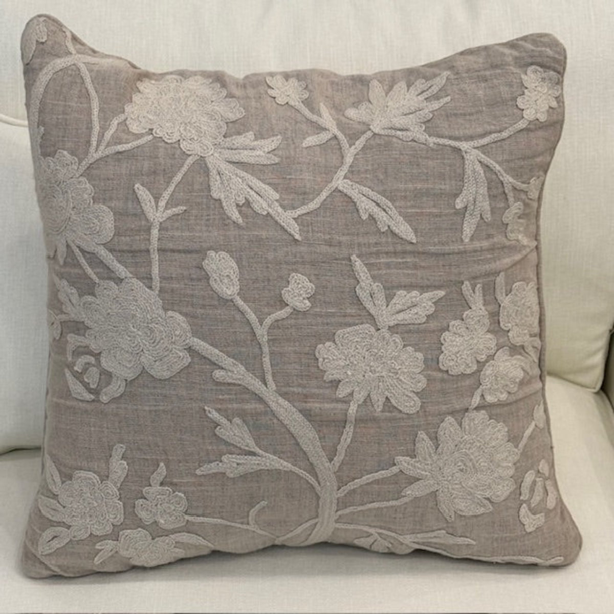 Hand Embordered Crewel Work Cushion