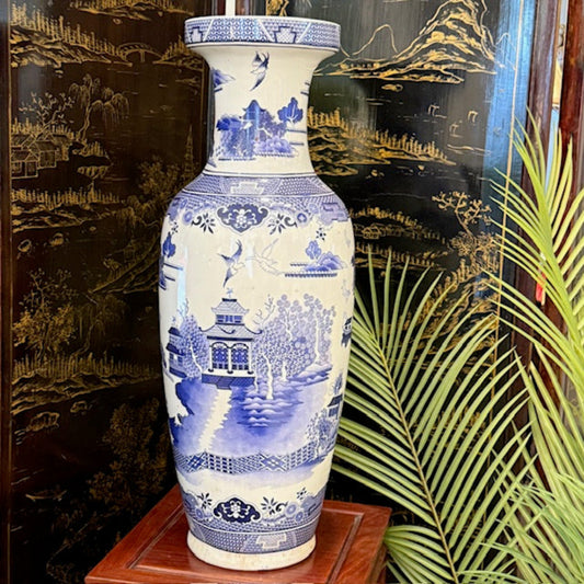 Tall Oriental Pagoda Vase