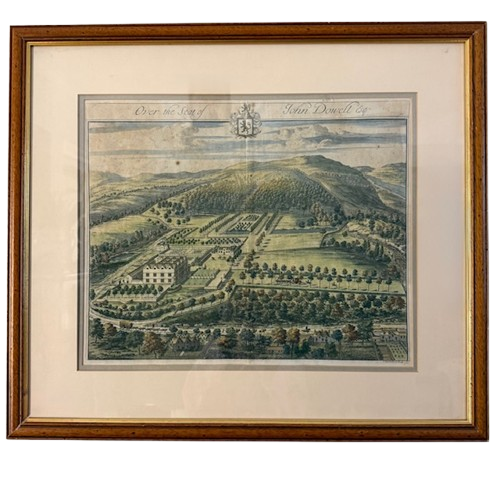 A Pair Of British Estate And Garden Plan Engravings by Johannes Kip
