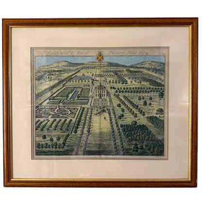 A Pair Of British Estate And Garden Plan Engravings by Johannes Kip