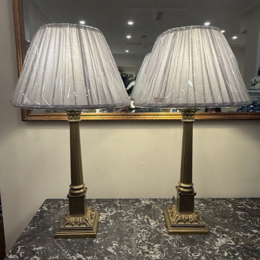 A Pair Of Vintage Brass Table Lamps