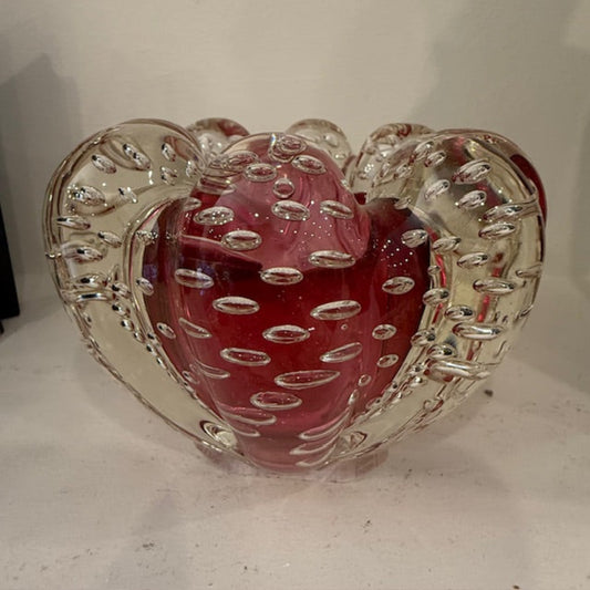 Pink Art glass bubble bowl