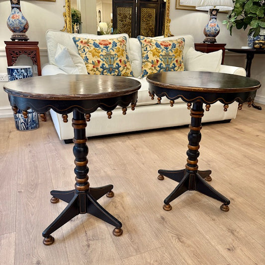 A Pair of Decorative Scalloped Side Tables