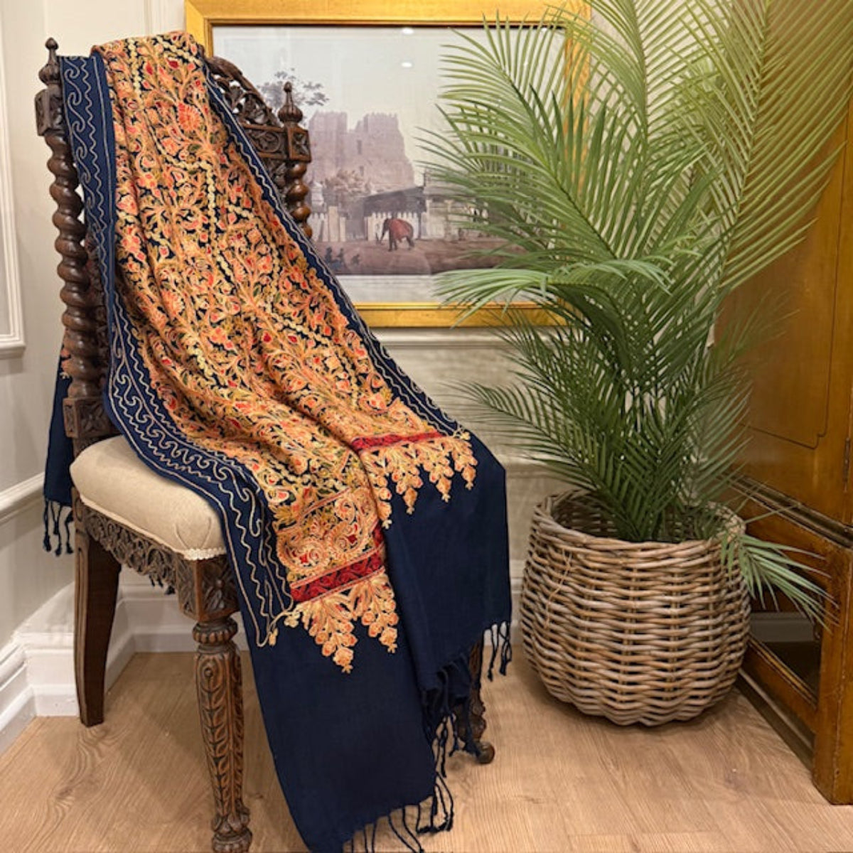 Shawl Mysore - Navy