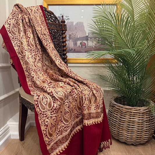 Shawl Indore - Claret