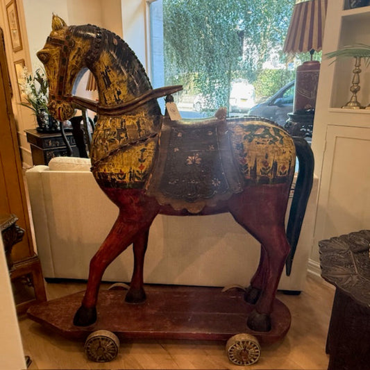 Antique Indian Ceremonial Wooden Horse