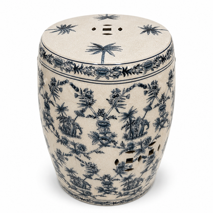 Coromandel Bleu Ceramic Stool