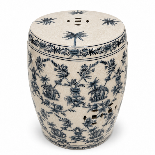 Coromandel Bleu Ceramic Stool