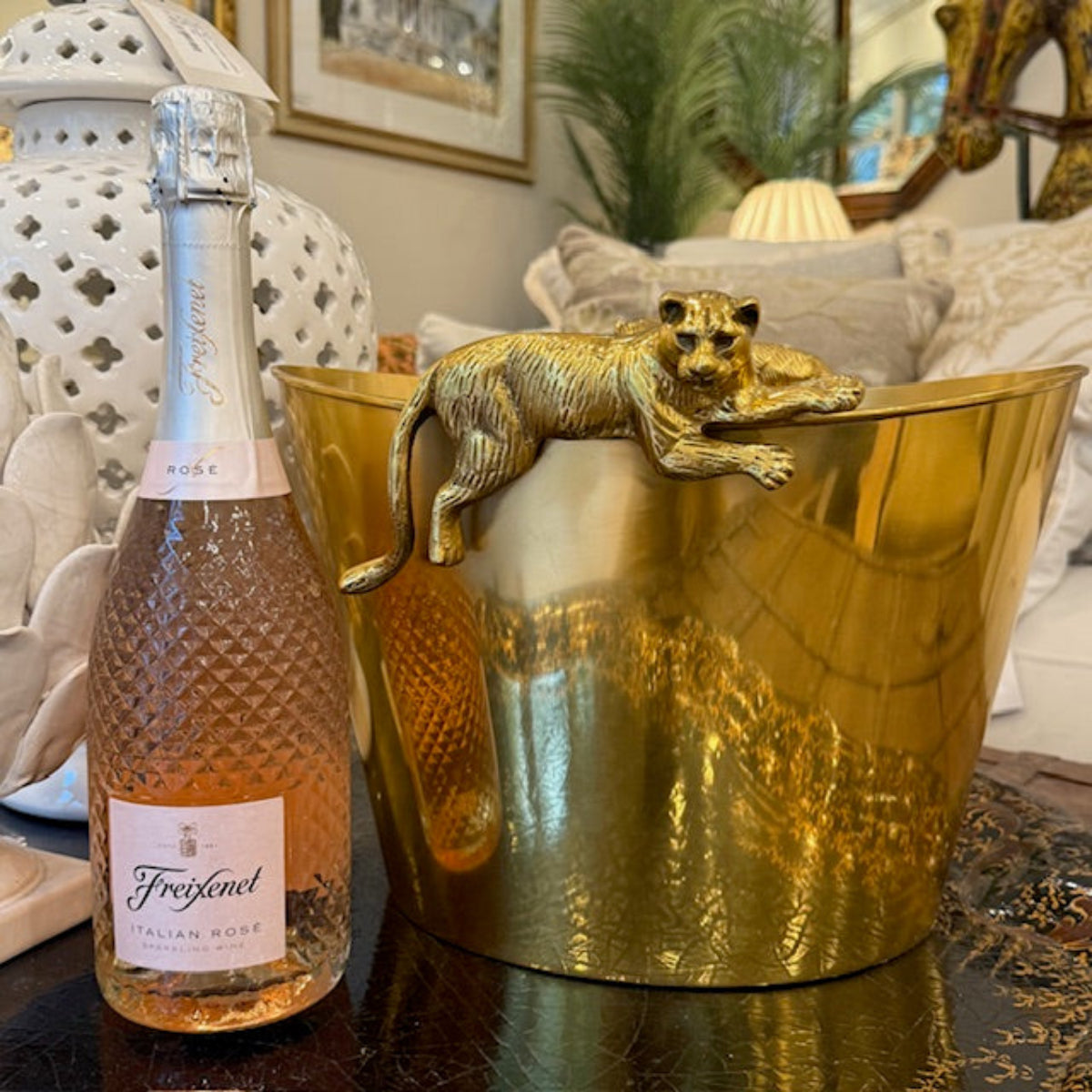 Brass Leopard Wine Cooler