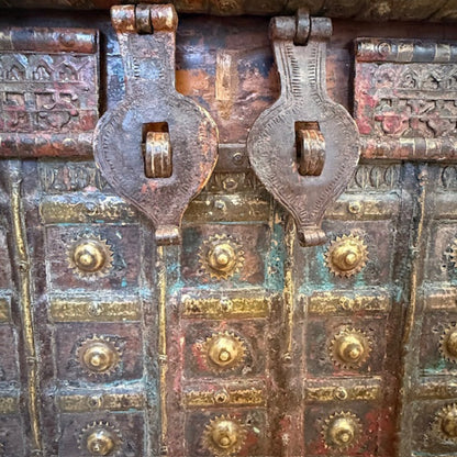 Antique Indian Iron-Strapped Chest