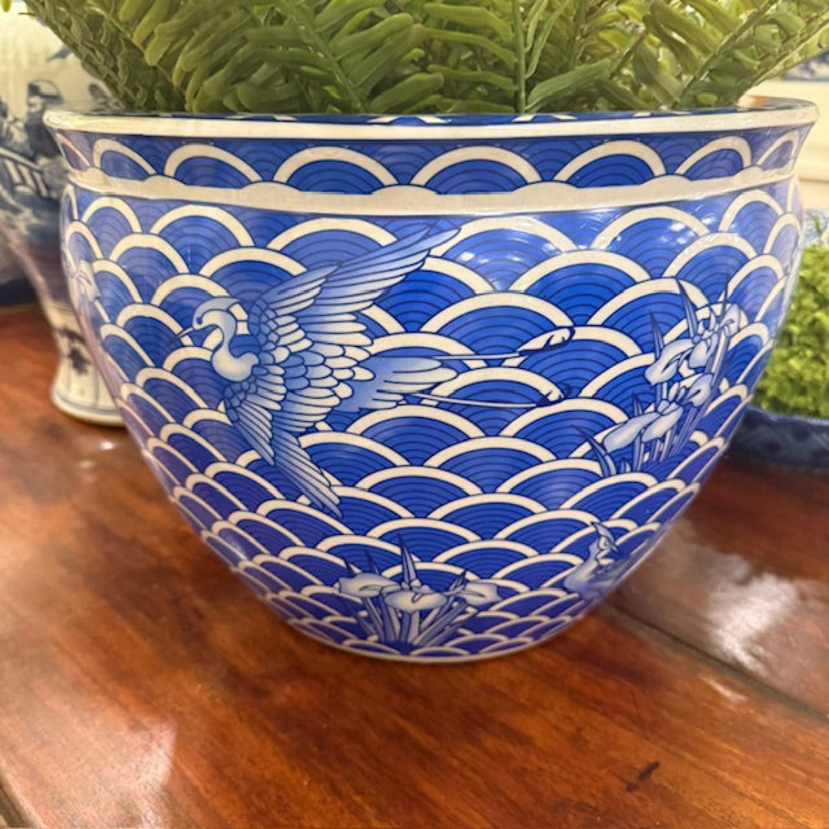 Large Crane Oriental Planter