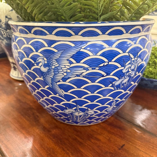 Large Crane Oriental Planter